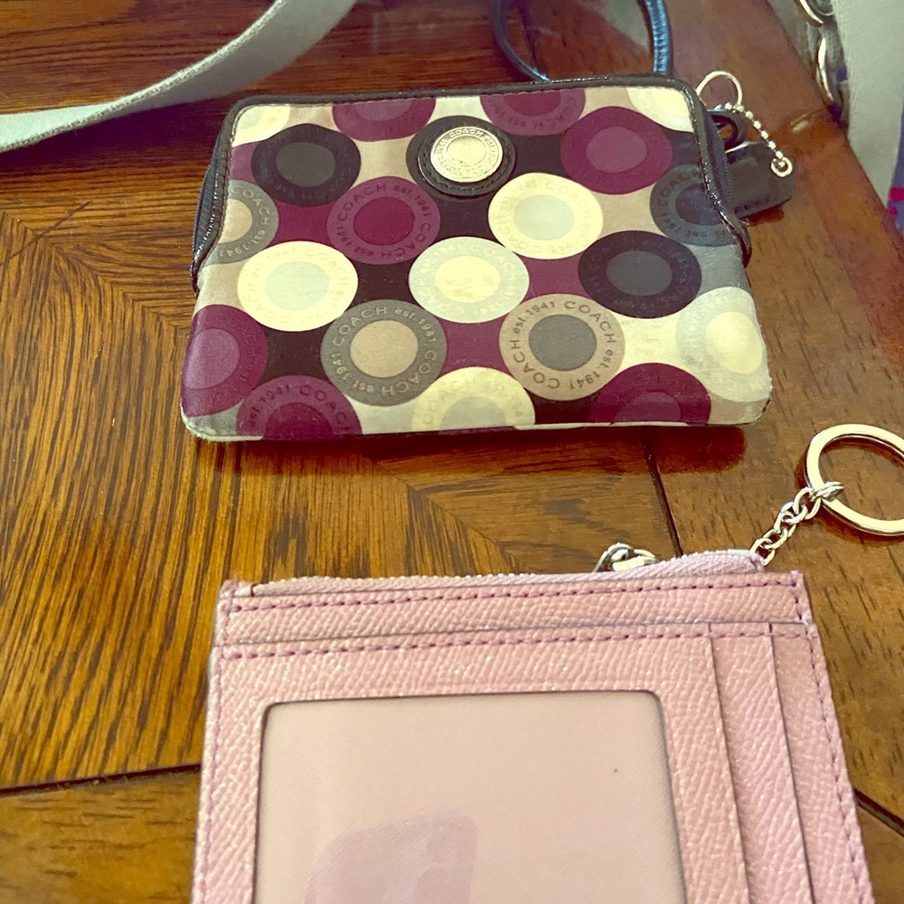 Coach small wristlet and card keychain